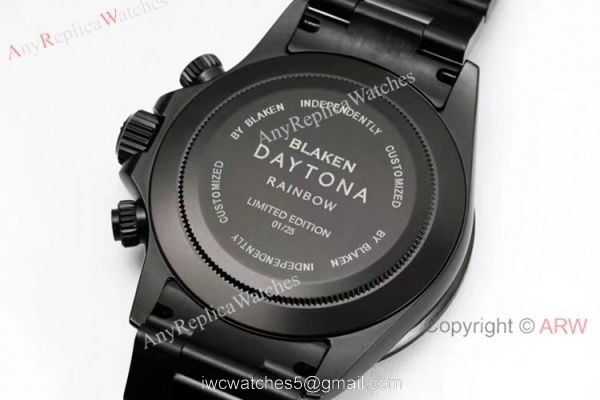 NEW! Noob Factory 4130 Rolex Daytona Blaken &8216;Black Venom Rainbow Bezel Watch 40mm 8