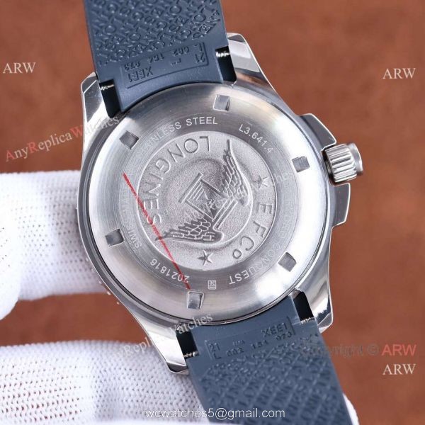 Top Knockoff Longines Hydroconquest Black Rubber Strap Watch 41mm For Men 8