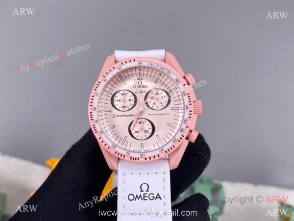 2022 New! Replica Swatch x Omega Mission to Venus Watch Pink Version 8
