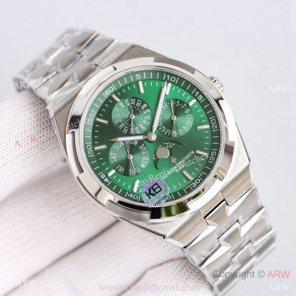 Swiss Vacheron Constantin Overseas 4300v Perpetual Calendar Watch Olive Green Dial 41.5mm 8