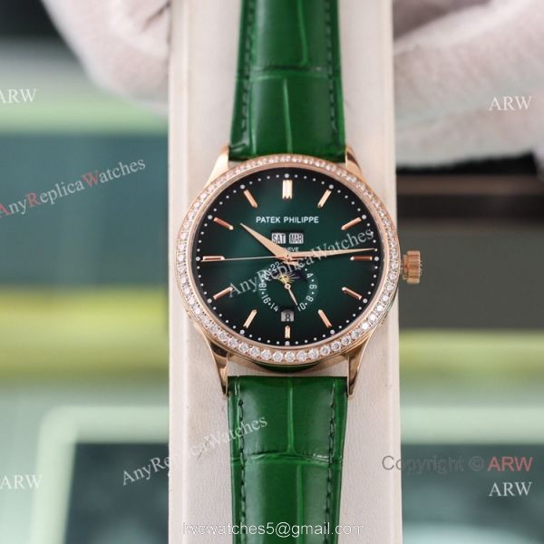 Swiss Quality Copy Patek Philippe Annual Calendar Calatrava Citizen Watch Blue Moon Dial 8